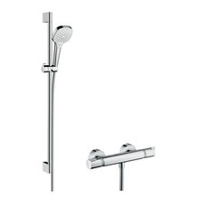 Душевая система Hansgrohe Croma Select E Vario/ Ecostat Comfort Combi 27082400, штанга 90 см