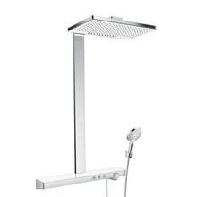 Душевая система Hansgrohe Rainmaker Select Showerpipe EcoSmart 27028400, 460 x 300 мм, 2 режима струи, с держателем, белый/хром