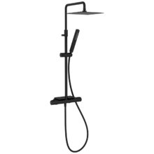 Душевая система Jacob Delafon Metro E26596-BL, с полкой и термостатическим смесителем, черный матовый