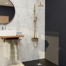 Душевая система RGW Shower Panels 51140133-06 SP-33G, с термостатическим смесителем, золото