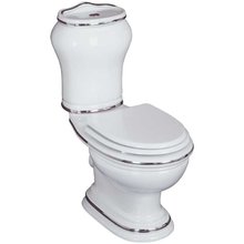 Напольный унитаз моноблок Migliore Milady 31738 выпуск в стену, бачок, декор платина D2, кнопка хром