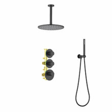 Душевая система Timo Saona SX-2399/03SM, термостатическая, цвет черный матовый