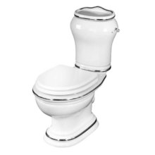 Напольный унитаз моноблок Migliore Milady 31733 декор D2 платина, выпуск в стену, бачок, ручка хром