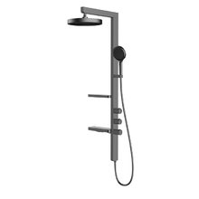 Душевая система Vincea Inspire VSFS-3I11GM, с каскадным изливом, воронёная сталь, gunmetal