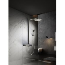 Душевая система Vincea Inspire VSFS-3I13TGM, термостатическая, с изливом, с подсветкой, воронёная сталь, gunmetal