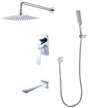 Душевая система Lemark Allegro LM5922CW с внутренней частью (с душевой лейкой), хром/белый