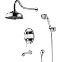 Душевая система Lemark Villa LM4822C для ванны, излив, верхний душ, хром