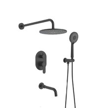 Душевая система Berges Nardis 071008 3R Black, скрытый монтаж, черный матовый