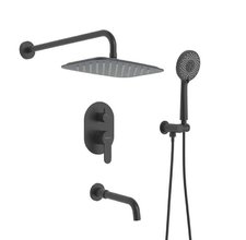 Душевая система Berges Ventas 073010 3O Black, скрытый монтаж, черный матовый