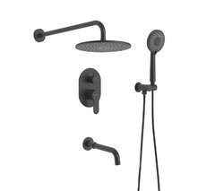 Душевая система Berges Ventas 073008 3R Black, скрытый монтаж, черный матовый