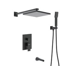 Душевая система Berges Ventas 073006 3S Black, скрытый монтаж, черный матовый