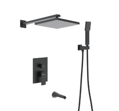 Душевая система Berges Nardis 071006 3S Black, скрытый монтаж, черный матовый