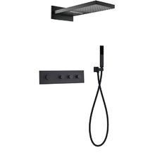 Душевая система Black&White Universe UK8330B, термостатическая, цвет черный матовый