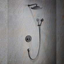 Душевая система Black&White Universe U7566GM, термостатическая, Gun Metal, 7566GM