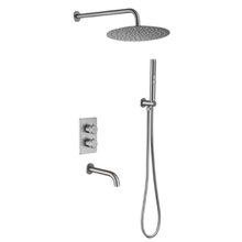 Душевая система Allen Brau Priority 5.31014-BN термостатическая, верхний и ручной душ, излив, никель брашированный