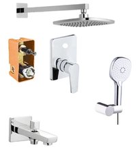 Душевая система Azario Treya AZ-15680711 для ванны и душа, верхний душ, излив, хром