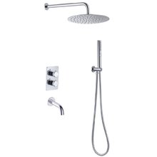 Душевая система Allen Brau Priority 5.31014-00 термостатическая, верхний и ручной душ, излив, хром
