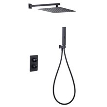 Душевая система Allen Brau Infinity 5.21016-31 термостатическая, верхний и ручной душ, черный матовый