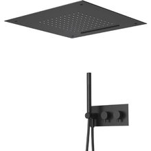 Душевая система Cezares LEAF-DSIS-T-50-NOP, термостатическая, черный матовый