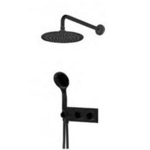 Душевая система Cezares CZR-B-VDIM-T-NOP, термостатическая, черный матовый