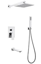 Душевая система Abber Weiss Insel AF8017, излив, верхний душ, душевая лейка, хром