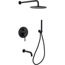 Душевая система Abber Wasser Kreis AF8117B, цвет черный матовый