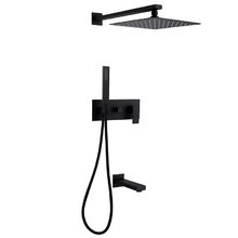 Душевая система Abber Daheim AF8217B, излив, верхний душ, душевая лейка, черный матовый