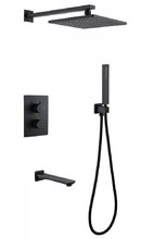 Душевая система Abber Weiss Insel AF8050B, термостат, излив, верхний душ, душевая лейка, черный матовый