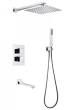 Душевая система Abber Daheim AF8250, термостат, излив, верхний душ, душевая лейка, хром