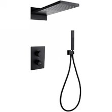 Душевая система Abber Weiss Insel AF8052B, термостатическая, на 3 потребителя, цвет черный матовый