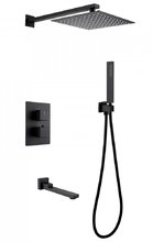 Душевая система Abber Daheim AF8250B, термостат, излив, верхний душ, душевая лейка, черный матовый