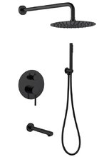 Душевая система Abber Emotion AF8817B, излив, верхний душ, душевая лейка, черный матовый