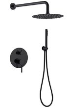 Душевая система Abber Emotion AF8818B, без излива, верхний душ, душевая лейка, черный матовый