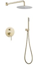 Душевая система Abber Emotion AF8818G, без излива, верхний душ, душевая лейка, золото матовое
