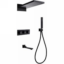 Душевая система Abber Daheim AF8253B, термостатическая, на 3 потребителя, цвет черный матовый