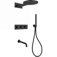 Душевая система Abber Wasser Kreis AF8150B, термостатическая, на 3 потребителя, цвет черный матовый