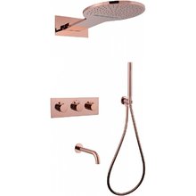 Душевая система Abber Wasser Kreis AF8150RG, термостатическая, на 3 потребителя, цвет розовое золото