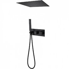 Душевая система Abber Daheim AF8255B, термостатическая, на 2 потребителя, цвет черный матовый