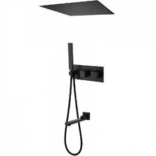 Душевая система Abber Daheim AF8254B, термостатическая, на 3 потребителя, цвет черный матовый