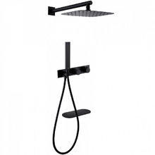 Душевая система Abber Rund AF8750B, термостатическая, на 3 потребителя, цвет черный матовый