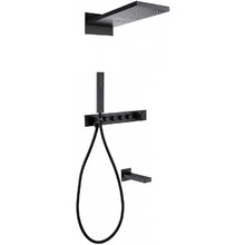 Душевая система Abber Rund AF8753B, термостатическая, на 3 потребителя, цвет черный матовый