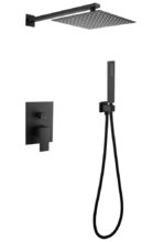 Душевая система Abber Daheim AF8219B, без излива, верхний душ, душевая лейка, черный матовый