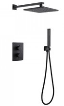 Душевая система Abber Weiss Insel AF8051B, термостат, без излива, верхний душ, душевая лейка, черный матовый