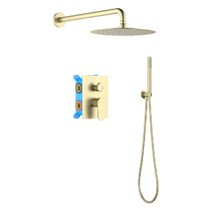 Душевая система Aquatek Оберон AQ1272BG, золото шлифованное