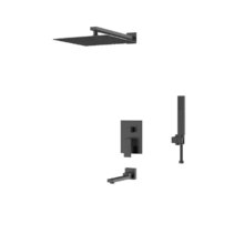 Душевая система D&K Bayern.Liszt DA1515605A04, с изливом, цвет черный матовый