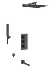 Душевая система D&K Bayern.Liszt DA2515605A04, термостатическая, с изливом, цвет черный матовый