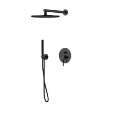 Душевая система Gattoni Circle One 9090/PDNO, верхний душ 25 см, цвет Nero Opaco