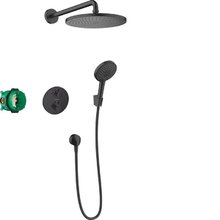 Душевая система Hansgrohe Croma 27961670 280 1jet с Ecostat S, термостатическая, цвет чёрный матовый