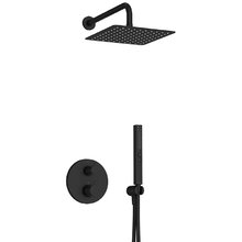 Душевая система Jacob Delafon Metro, термостатическая, верхний душ 25 х 25 см, черный матовый, E38681-BL