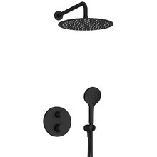 Душевая система Jacob Delafon Metro, термостатическая, верхний душ 30 см, черный матовый, E38680-BL